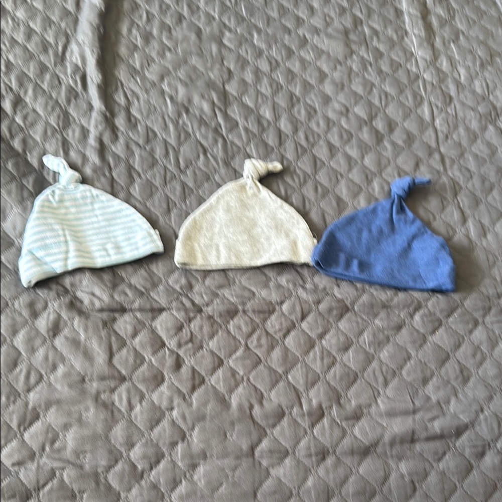 Target Kids Knotted Hats - Blue, Cream, Striped